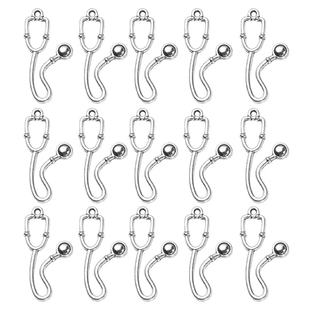 SHISUYAN 100Pcs Stethoscope Shape Pendant for Cosplay and Diy Projects Adults