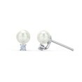 thumbnail image 1 of Freshwater Pearl with Birthstone Stud Earrings, 1 of 2