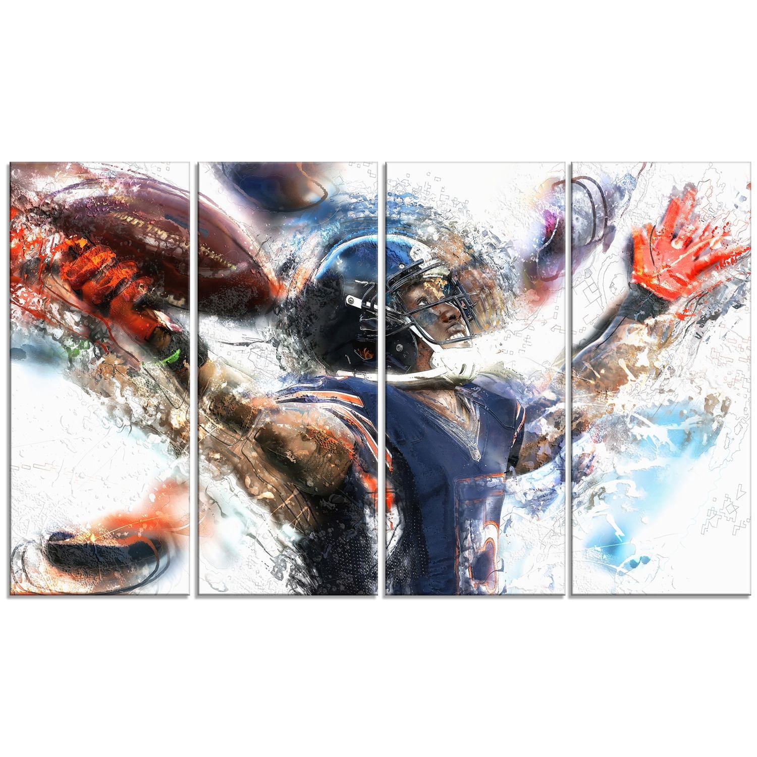 Design Art Football Touchdown Canvas Wall Art