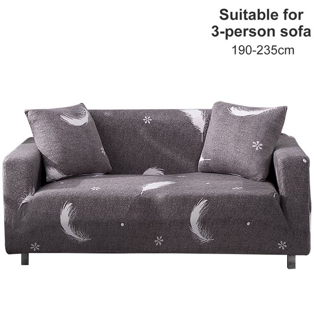 Sofa Cushion Cover All-inclusive Printed Elastic Couch Slipcover Furniture Protector Snowflake 3 Person