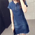 thumbnail image 2 of Robe en Denim pour Femmes Grande Taille Décontractée Printemps Été Élégante Style Cowboy Longue Section Robe en Jean 3TG 4TG, 2 of 6