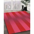 thumbnail image 3 of Ahgly Company Tapis d'Intérieur Lavables en Machine, Ronds Transitionnels Rouge Cramoisi, Ronds de 4', 3 of 7