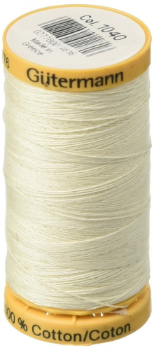 GÜTERMANN Cotton 50wt Thread, 250 m (273.4 yd), Black, Strong & Lustrous for Sewing