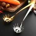 thumbnail image 4 of Kitchen Supplies Spaghetti Spoon - Stainless Steel Slotted Pasta Spoon and fork with Comfortable Grip Design - Ideal for Serving and Straining Spaghetti, Noodles Kitchen Items, 4 of 8