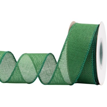 Joycrosso Burlap Wired Edge Ribbon 1.5 inch x 10 Yards, Forest Green, Ideal for Crafting, Gift Wrapping, Wreath, Christmas Tree, and Rustic Wedding Decorations