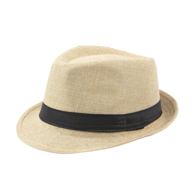 Fedora Hat Wide Brim Sun Protection Solid Color Panama Cap Boater Summer Beach Sunhat for Vacation