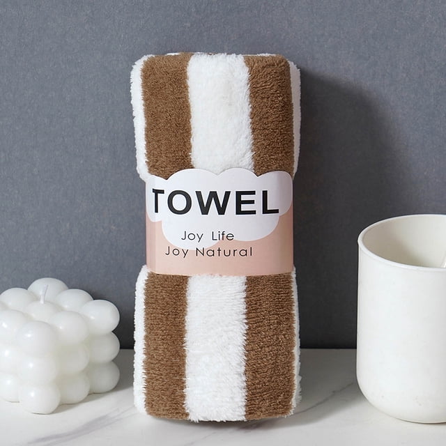Absorbent Velvet Towel, Colorful Striped Face Wash Towel, Children's Household Soft Gift Towel