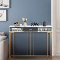 thumbnail image 3 of Gymax Console Entryway Hallway Table Gold Narrow Long Sofa Table for Living Room, 3 of 10