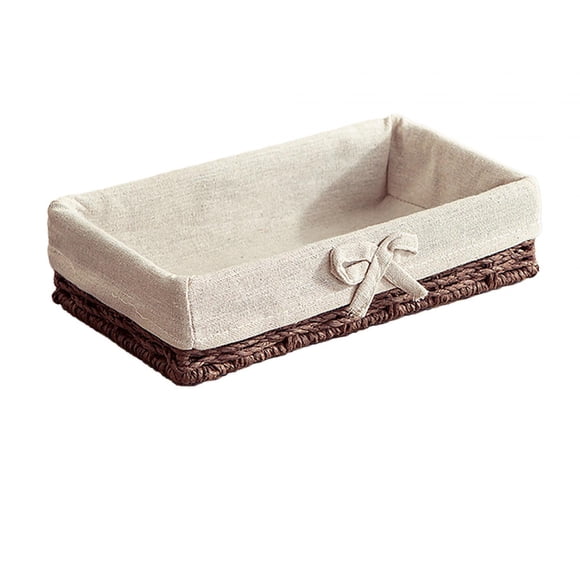 kurtrusly Paniers en Corde de Papier pour Rangement avec Poignée Panier de Rangement Décoratif Tissé à la Main Cadeaux et Événements Cosmétiques Cuisine Boissons 25x15x6cm