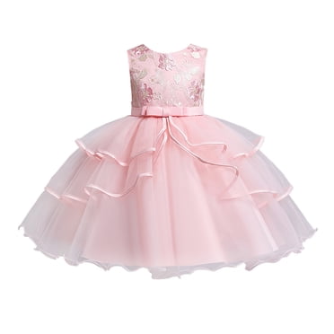 PMVFHDE Clearance Girl Dresses Size 10-12 Toddler Kid Girl Lace Sleeveless Gown Party Dress Clothes,Pink,7-8 Years