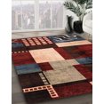thumbnail image 2 of Ahgly Company Tapis d'Intérieur Carrés Abstraits Brun Amande Foncé, Tapis de Zone Abstraits, 3 Pieds Carré, 2 of 6