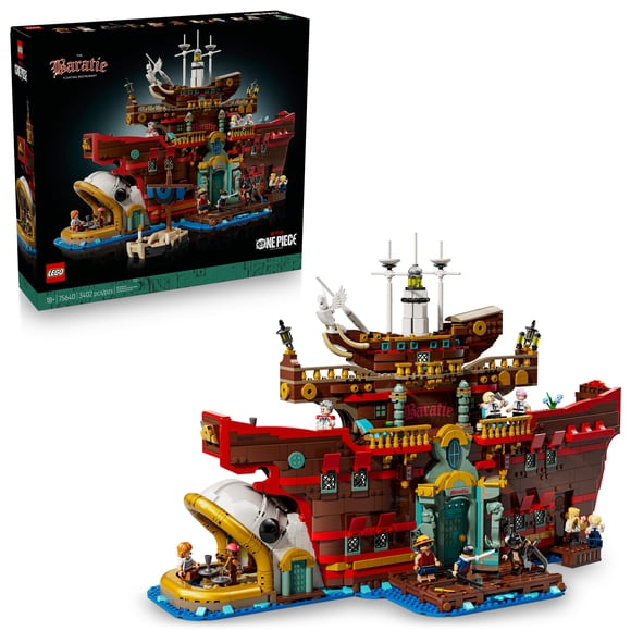 LEGO ONE PIECE The Baratie Floating Restaurant 3D Puzzle for Adults - Collectible Building Blocks for Anime Fans, 18+ - Arts and Crafts DIY Kit W/10 Minifigures - Gift Idea for Birthdays - 75640