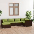 thumbnail image 1 of vidaXL 6 Piece Garden Lounge Set with Cushions Poly Rattan Brown, 1 of 5