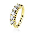 thumbnail image 2 of Open Hoop Rings for Nose, Ear Cartilage and Lip Piercings 14Kt Gold Five CZ, 2 of 3