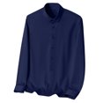 thumbnail image 3 of Cathalem Mens Linen Shirts Regular Fit Button Down Collar Shirts with Pocket,Navy 44, 3 of 5