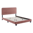 thumbnail image 2 of Celine Channel Tufted Performance Velvet Queen Platform Bed, 2 of 10