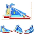 thumbnail image 2 of Costway Inflatable Water Slide shark Bounce House Castle Splash Water Pool Without Blower, 2 of 10
