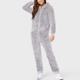 thumbnail image 1 of Combinaison pour Femmes Combinaison pour Femmes à Manches Longues à Capuche Pyjama Combinaison Décontractée d'Hiver Chaude Combinaison de Nuit Combinaison d'Entraînement en Liquidation, 1 of 6