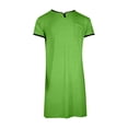 thumbnail image 3 of Chemise de Nuit Texturée en Coton pour Hommes, Robe de Nuit à Manches Courtes, Longue Robe, Blouse à Col en V, Haut de Pyjama, Coupe Ample et Décontractée, Confort, Chemise de Nuit Décontractée avec Poches, 3 of 5