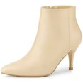 thumbnail image 1 of BLISSFUL STEP Women's Pointed Toe Zipper Stiletto Heels Ankle Boots, 1 of 6