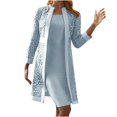 thumbnail image 1 of JUNWELL Robe Deux Pièces pour Mère de la Mariée Élégante Moulante Formelle Robe d'Invitée de Mariage Décontractée à Découpes Cardigan Moulant Robe Midi Ensembles, 1 of 5
