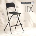 thumbnail image 3 of HOMCOM Folding Bar Stools Set of 2, Foldable Stool with Footrest, Black, 3 of 10