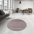 thumbnail image 3 of Ahgly Tapis d'Intérieur Carré Mid-Century Moderne Puce Violet Oriental, 3 Pieds Carré, 3 of 6