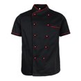 thumbnail image 2 of Esquirla Chef Jacket Uniform Short Sleeve Hotel Kitchen Chefwear Cook Coat 2XL Black, 2 of 8