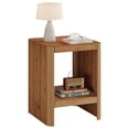 thumbnail image 1 of Fnova Solid Wood 2-Tier End Table with Open Storage Shelf, Rustic Nightstand, Bedside Table, Accent Side Table for Living Room, Bedroom, Small Spaces, Natural Wood, 1 of 14