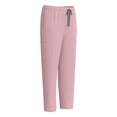thumbnail image 4 of Scrub Sets for Women 2 Piece Medical Nursing Uniforms Quick Dry Zip Mock Neck Tops Drawstring Cargo Scrub Pants, Pink, L, 4 of 7