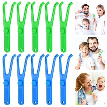 DEBGFS 10 Pcs Reusable Flosser Holder  Dental Floss Holder  Floss Handle Durable Adults and Kids Dental Tools