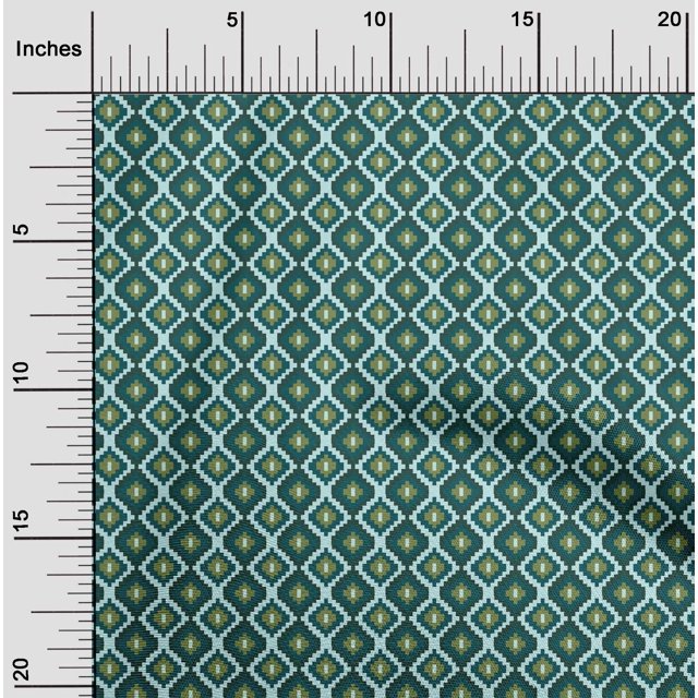 oneOone Georgette Viscose Fabric Geometric Flame Stitch Print Sewing Fabric BTY 42 Inch Wide