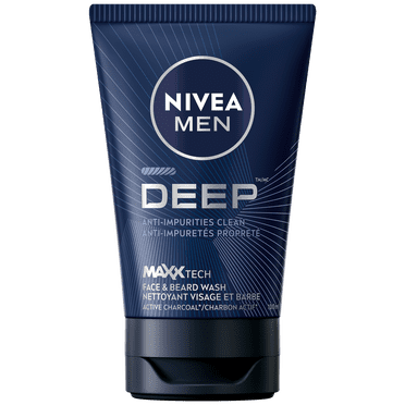 NIVEA Men DEEP Nettoyant Visage et Barbe au Charbon Actif