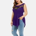 thumbnail image 3 of Timegard Womens Plus Size Tank Tops Lace Round Neck Irregularly Bottom Loose Tunic Tops Comfy Casual, 3 of 6