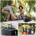thumbnail image 3 of Large Insulated Picnic Basket, Water Resistant & Leakproof Collapsible Portable Cooler Basket Set, 3 of 4