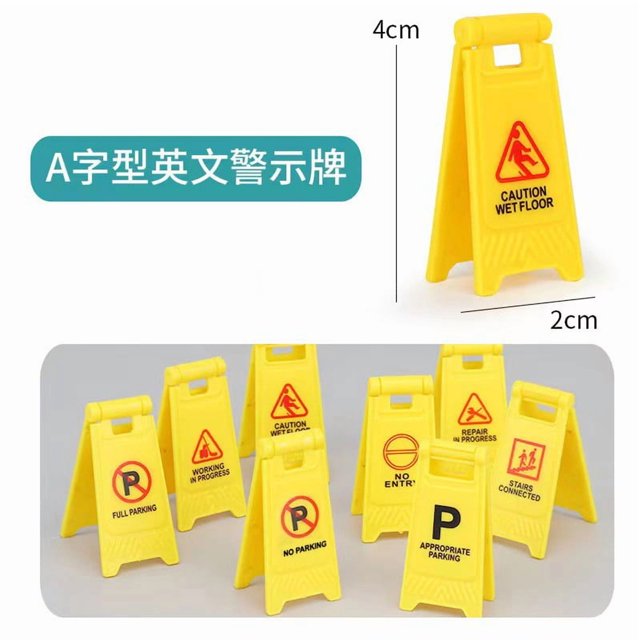 Shisuyan 15pcs Miniature Traffic Signs And Road Blocks Set For Kids Educational Traffic Toys For Children Realistic Road Simulation Playset