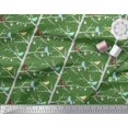 thumbnail image 3 of Soimoi Green Silk Fabric Artistic Bird & Tree Decor Fabric Printed Yard 42 Inch Wide, 3 of 5