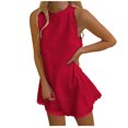 thumbnail image 1 of AherBiu Robe d'Été pour Femmes 2024 Sans Manches Mignonne Mini Robe Débardeur Col Ras du Cou Robe Décontractée, 1 of 5