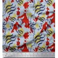 thumbnail image 1 of Soimoi Red Rayon Crepe Fabric Leopard & Wild Animal Skin Print Fabric by Yard 46 Inch Wide, 1 of 3