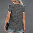 thumbnail image 4 of TIMIFIS T-Shirts d'Été pour Femmes à Fleurs à Manches Courtes Col Ras du Cou T-Shirts Décontractés Tee Imprimé Vacances Bureau Travail Blouse Haut - Été, 4 of 9