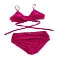 thumbnail image 2 of Female Two-Piece Bathing Suit  Spaghetti Strap Bikini Tops Leopard Print Bikini Panties Swimsuits Yellow L, 2 of 5