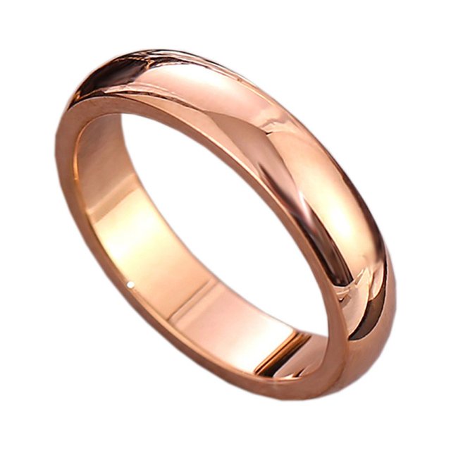 fastboy Adults Wedding Party Banquet Ceremony Ring Portable Lovers Alloy Modern Rings Simple Design Decoration Jewelry Rose Gold Size 4 1Set