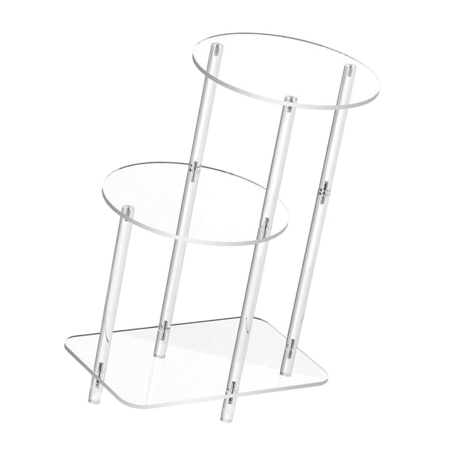 veasfak Table d'Appoint en Acrylique Mobilier Simple 3 Niveaux pour Bureau Appartement Salon Ronde