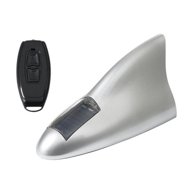 Car Solar Shark Fin Antenna Remote Control Flashing Light Body Decoration