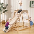 thumbnail image 2 of Costway 6-in-1 Wood Jungle Gym Montessori Climbing Play Set with Double-sided Ramp Natural, 2 of 9