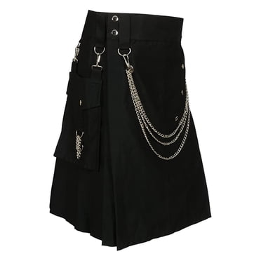 Jupe Plissée Unie à Fermeture Éclair Style Écossais pour Homme - Matériau de Haute Qualité, Occasions Décontractées