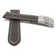 thumbnail image 2 of 24mm Leather Watch Strap Band Deployment Clasp Buckle and White Stitching, 2 of 7