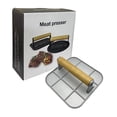 thumbnail image 2 of Oleegame 2 Pcs Rouleau de Papier d'Aluminium Humburger 6.3 Po Rond avec Poignée en Bois Résistant à la Chaleur Grill en Métal pour Barbecue Humburger Viande de Sable Steak Accessoire pour Dessus Plat Gr Argent, 2 of 9