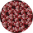 thumbnail image 1 of Ahgly Company Tapis Rond Lavable en Machine Intérieur Transitionnel Rouge Indien, 4 Pieds Rond, 1 of 7