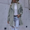 thumbnail image 1 of IROINID Manteau Mi-Long Confortable pour Femme, Couleur Unie, Ouvert à l'Avant, Manches Longues, Gris, 1 of 5